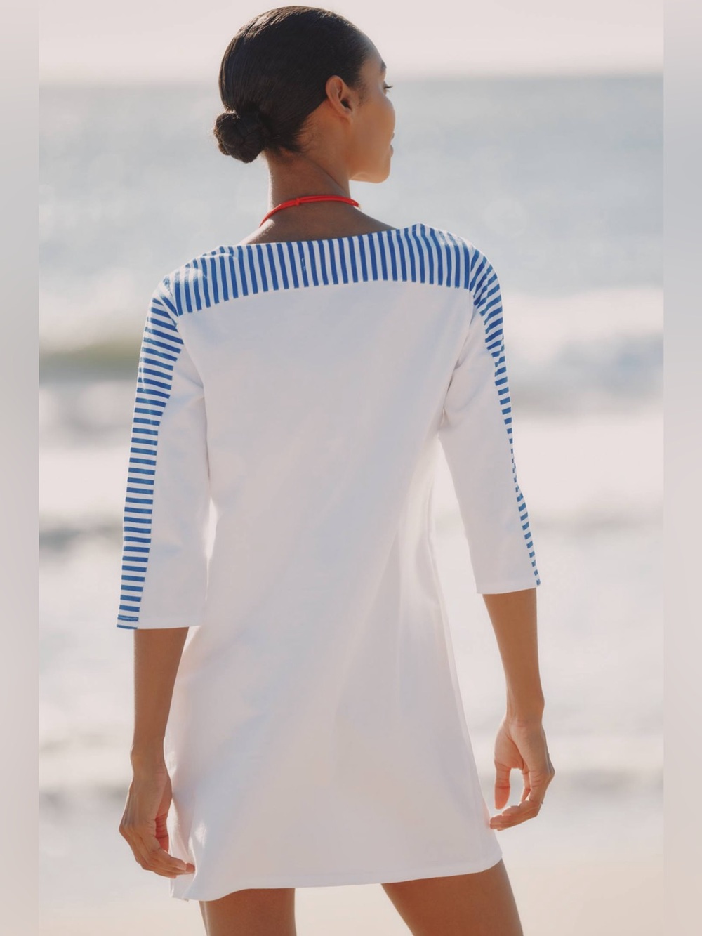 (AT-16) Anthropologie Celandine Punting Boat-Neck T-Shirt Mini Dress - Picture 2 of 3